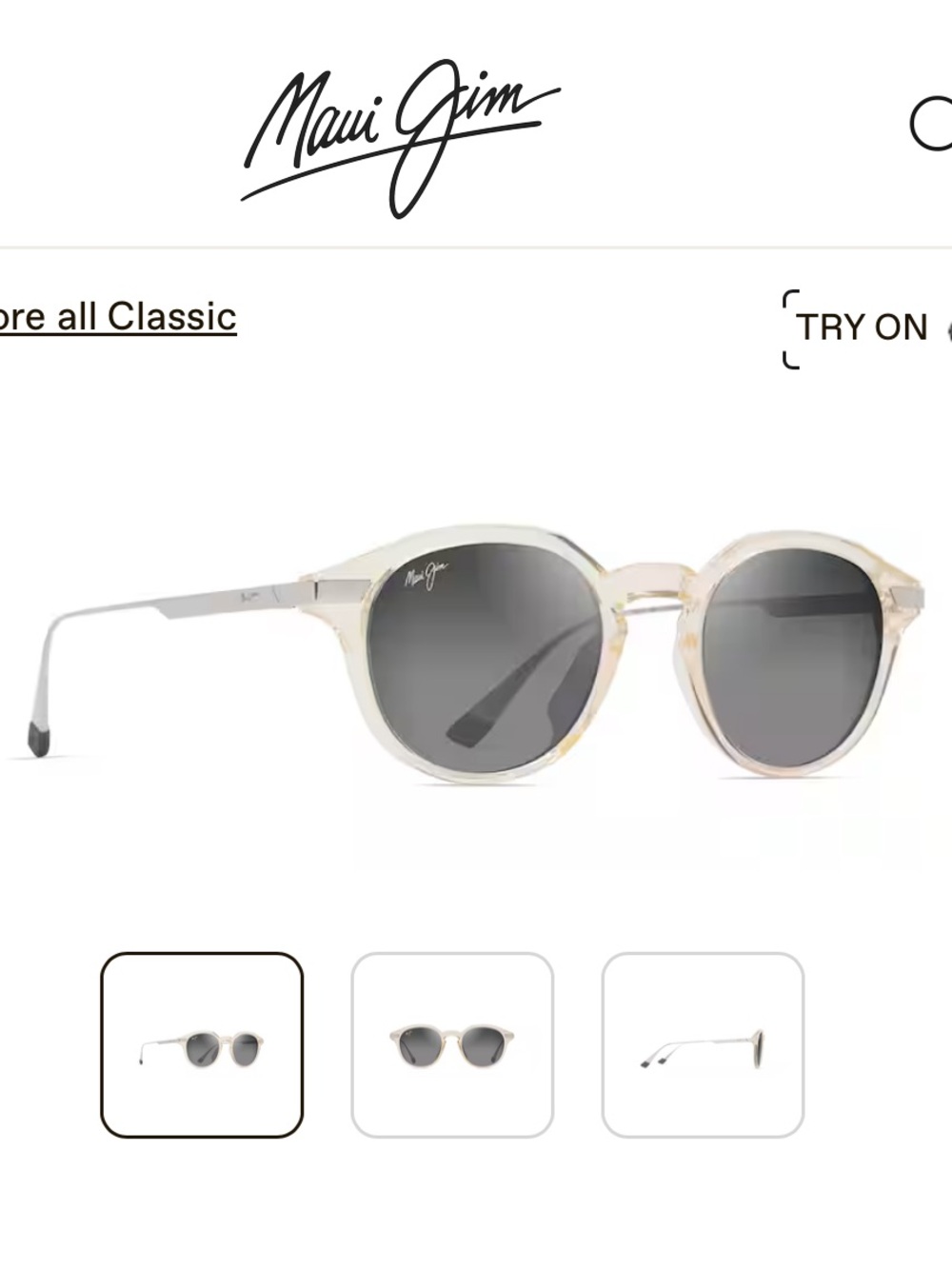 Maui Jim Momi Shiny Translucent Yellow Frame with Neutral Grey Lenses